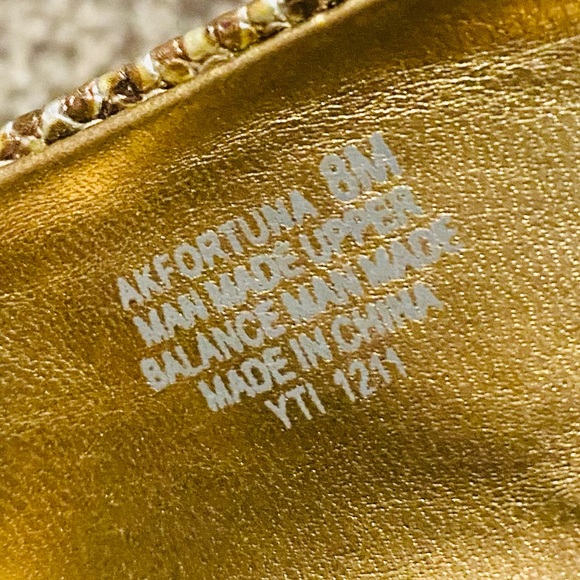 NEW! Anne Klein Fortuna Bronze Snake Print Platform Wedge Sandals - Picture 15 of 16